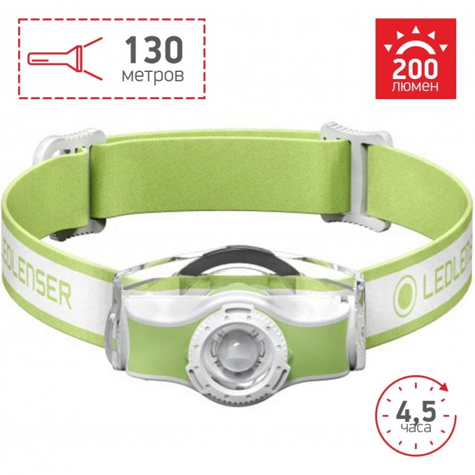Налобный фонарь LED LENSER MH3 зелено-белый 501593