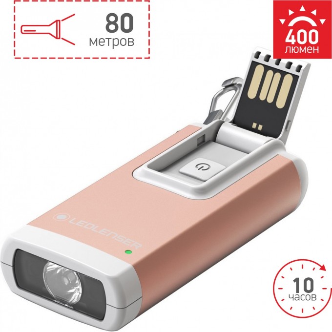 Светодиодный фонарь LED LENSER K6R серебристо-розовый 502578